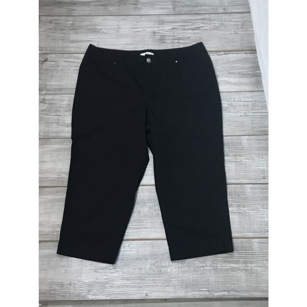 NWOT Sejour Plus Women's Black‎ Soft Cotton Khaki Style Pants Size 16W